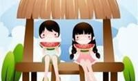 小孩吃瓜照片情侣头像,甜蜜情侣头像背后的童趣时光
